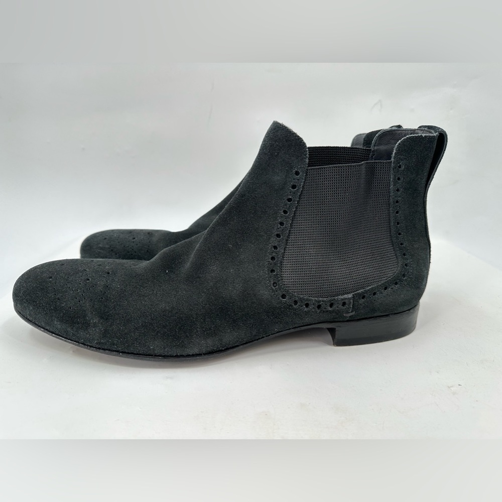 Burberry Black Suede Chelsea Boot Size 43-N Made In italy - Picture 6 of 13